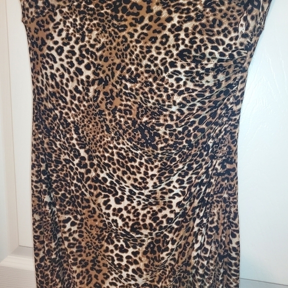 Lauren Ralph Lauren Animal Print Faux Wrap Dress Size 4 - Picture 3 of 10